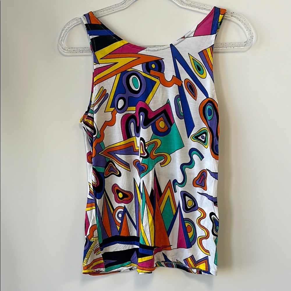 Carlo Ferranti Sz M/L Sequins/Bling Sleeveless Tank Top with Graphic Design - Picture 2 of 10
